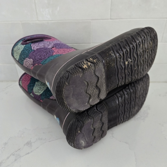 Bogs Classic High Handles Rosey Purple Floral Waterproof Insulated Snow Boots 4 - Picture 8 of 9